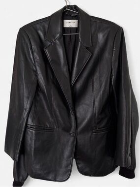 Aritzia Babaton Black Vegan Leather Blazer